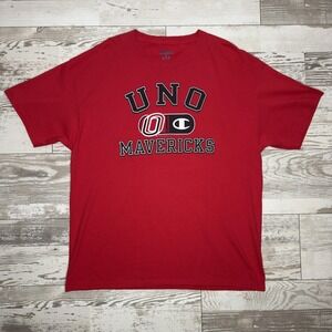 UNO Mavericks Shirt Mens XL Red NCAA Hockey College Champion Graphic Tee
